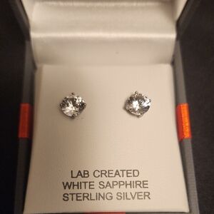 JCPenney Sterling Silver 925 White Sapphire Stud Earrings